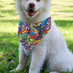 Funky Graffiti Pattern Print Over The Collar Dog Bandana