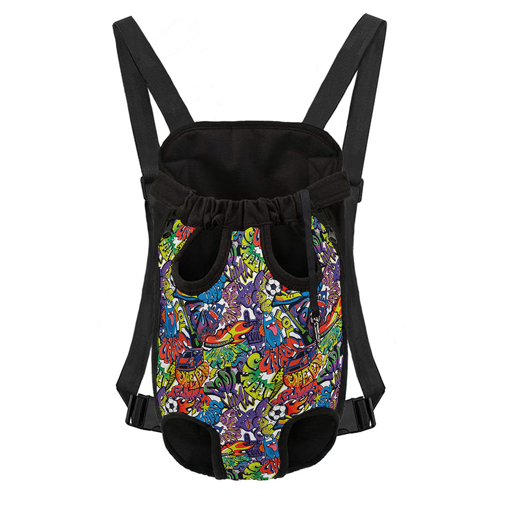 Funky Graffiti Pattern Print Pet Carrier Backpack