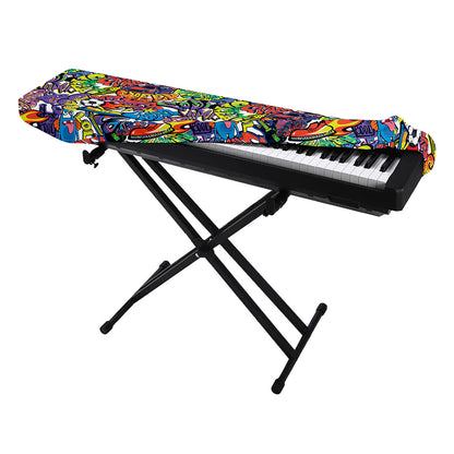 Funky Graffiti Pattern Print Piano Keyboard Cover