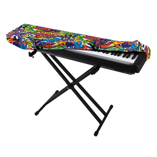 Funky Graffiti Pattern Print Piano Keyboard Cover