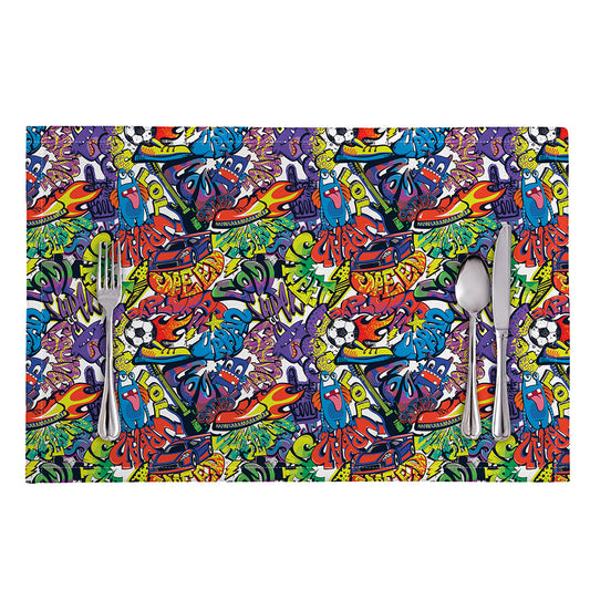 Funky Graffiti Pattern Print Placemat