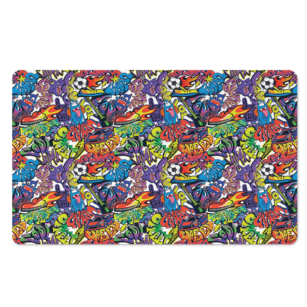 Funky Graffiti Pattern Print Polyester Doormat