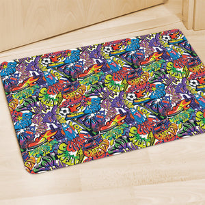 Funky Graffiti Pattern Print Polyester Doormat