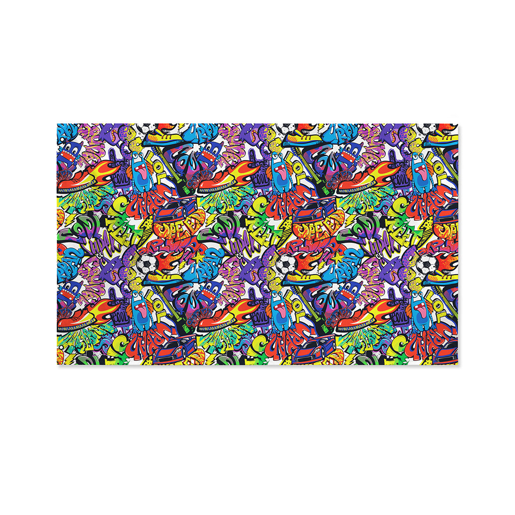 Funky Graffiti Pattern Print Polyester Flag
