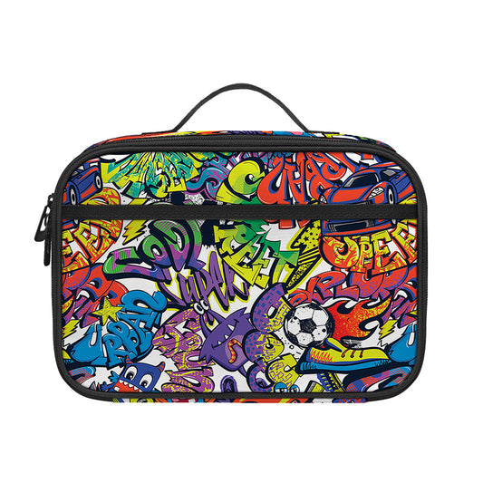 Funky Graffiti Pattern Print Portable Lunch Bag
