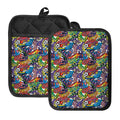 Funky Graffiti Pattern Print Pot Holders With Pocket