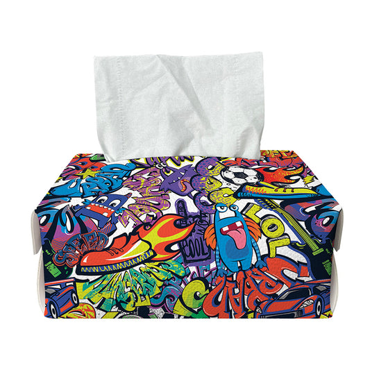 Funky Graffiti Pattern Print Rectangle Tissue Box Cover