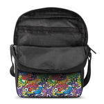 Funky Graffiti Pattern Print Rectangular Crossbody Bag