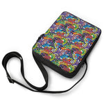 Funky Graffiti Pattern Print Rectangular Crossbody Bag