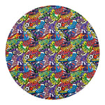 Funky Graffiti Pattern Print Round Blanket