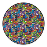 Funky Graffiti Pattern Print Round Floor Mat