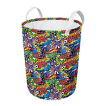 Funky Graffiti Pattern Print Round Laundry Basket