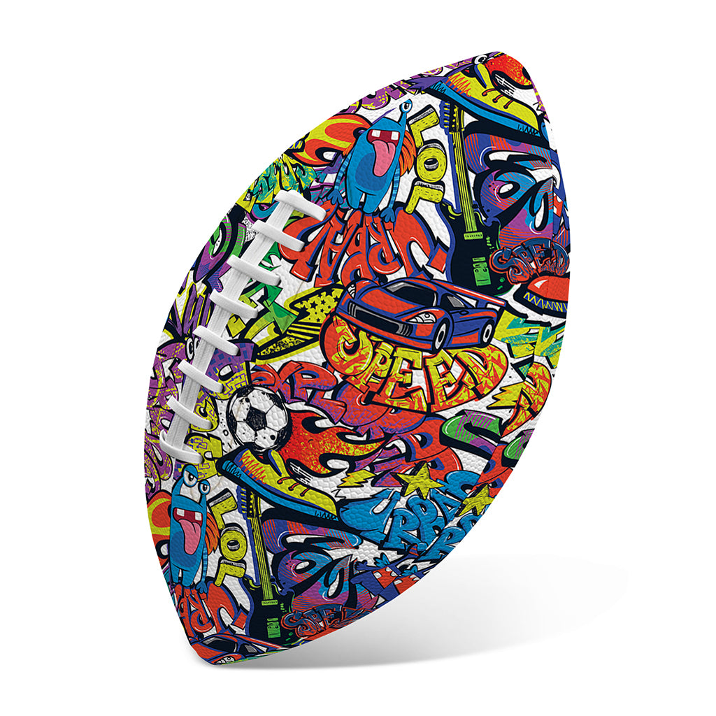 Funky Graffiti Pattern Print Rugby Ball