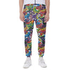 Funky Graffiti Pattern Print Scuba Joggers