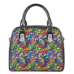 Funky Graffiti Pattern Print Shoulder Handbag