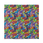 Funky Graffiti Pattern Print Silk Bandana