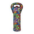 Funky Graffiti Pattern Print Single Neoprene Wine Tote