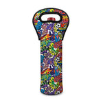 Funky Graffiti Pattern Print Single Neoprene Wine Tote