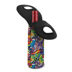 Funky Graffiti Pattern Print Single Neoprene Wine Tote