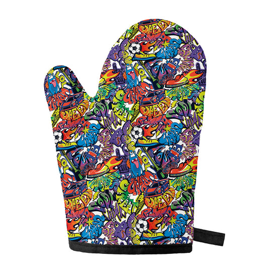 Funky Graffiti Pattern Print Single Oven Mitt