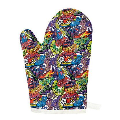 Funky Graffiti Pattern Print Single Oven Mitt