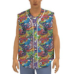 Funky Graffiti Pattern Print Sleeveless Baseball Jersey