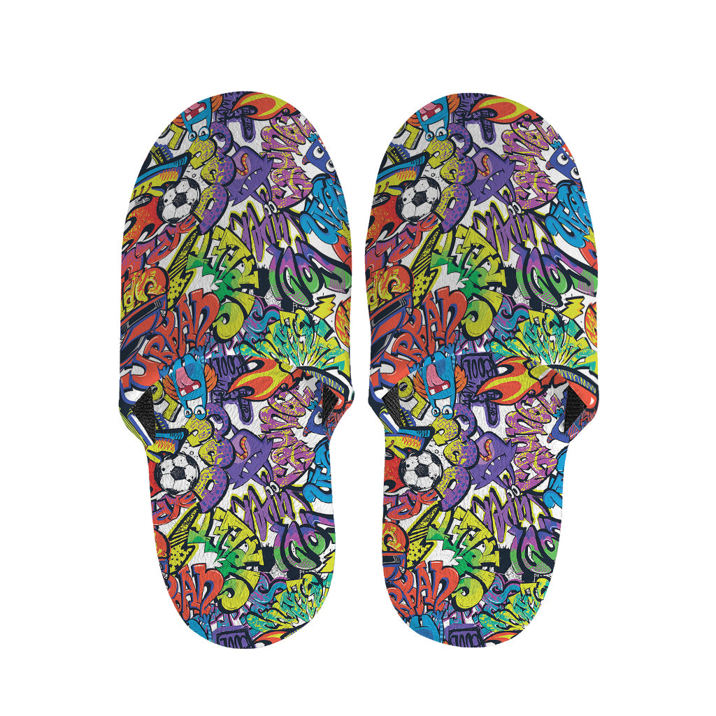 Funky Graffiti Pattern Print Slippers