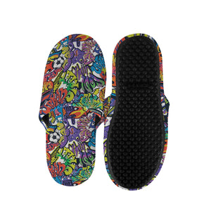 Funky Graffiti Pattern Print Slippers