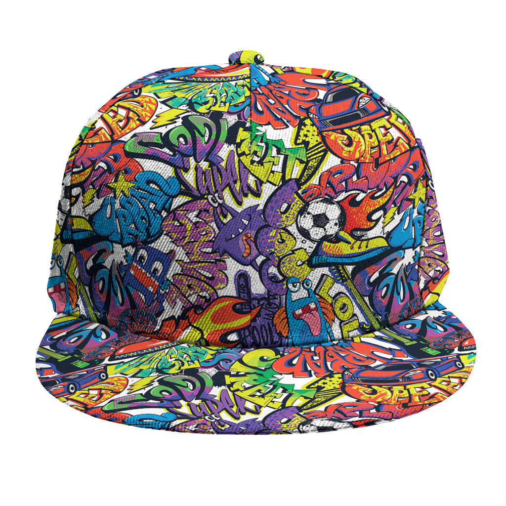 Funky Graffiti Pattern Print Snapback Cap