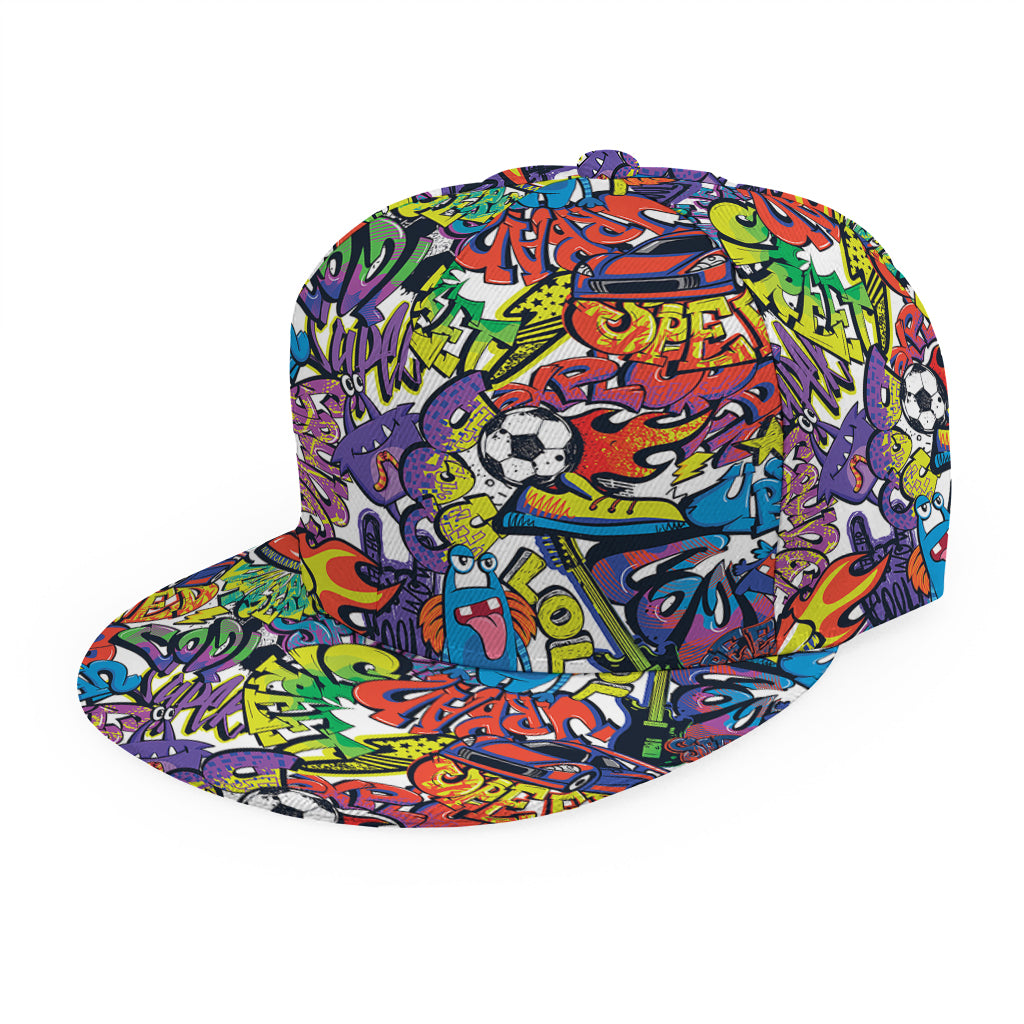 Funky Graffiti Pattern Print Snapback Cap