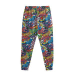 Funky Graffiti Pattern Print Sweatpants