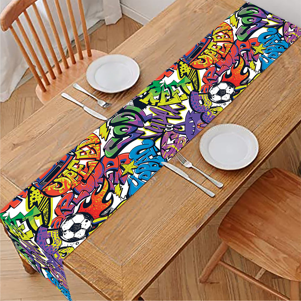 Funky Graffiti Pattern Print Table Runner