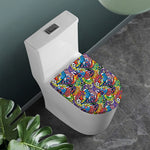 Funky Graffiti Pattern Print Toilet Lid Cover