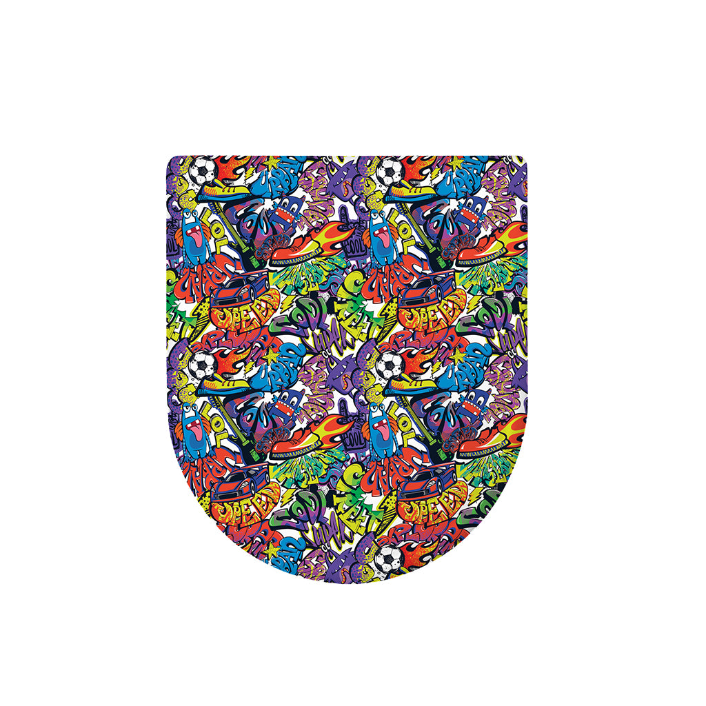 Funky Graffiti Pattern Print Toilet Lid Cover