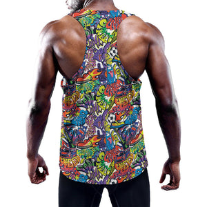 Funky Graffiti Pattern Print Training Tank Top