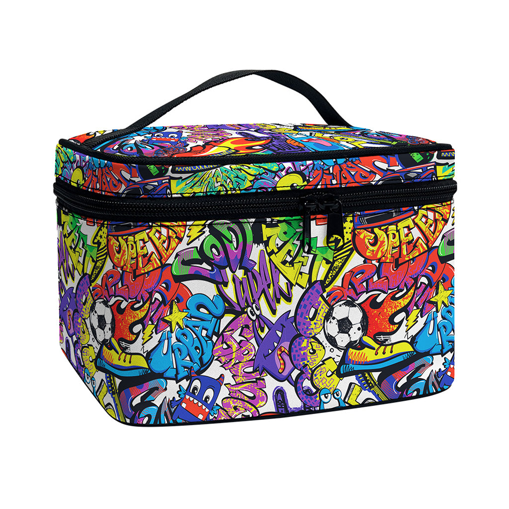 Funky Graffiti Pattern Print Travel Makeup Bag
