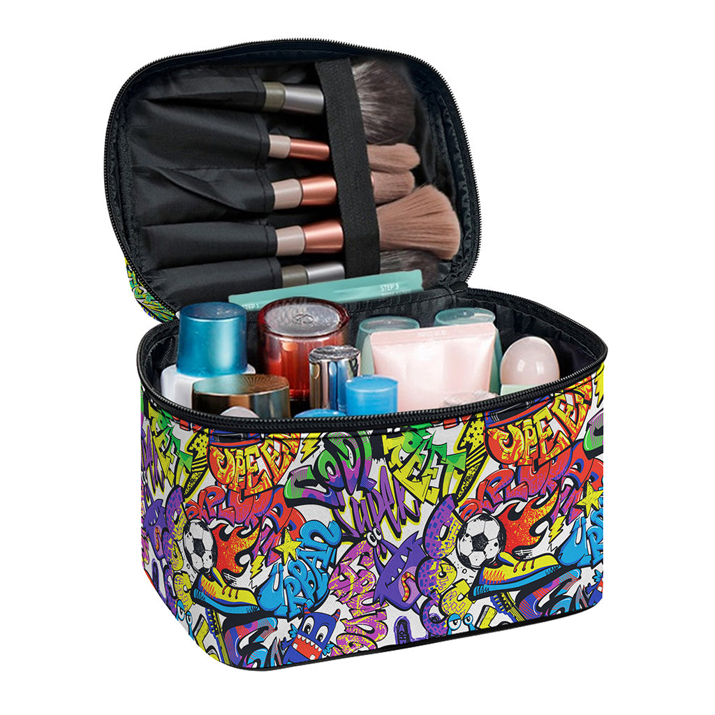 Funky Graffiti Pattern Print Travel Makeup Bag