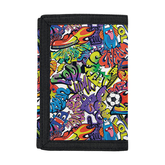 Funky Graffiti Pattern Print Trifold Wallet