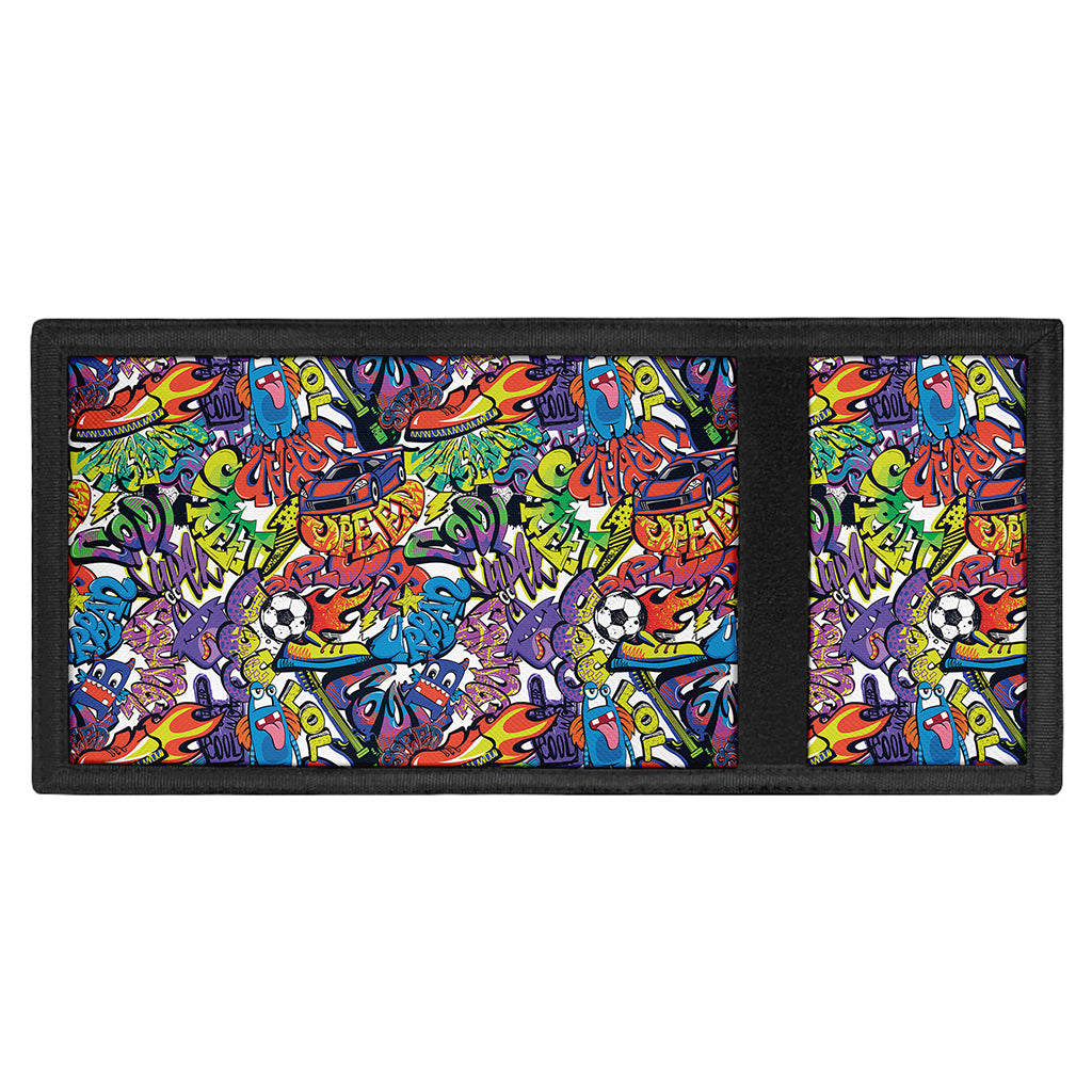 Funky Graffiti Pattern Print Trifold Wallet