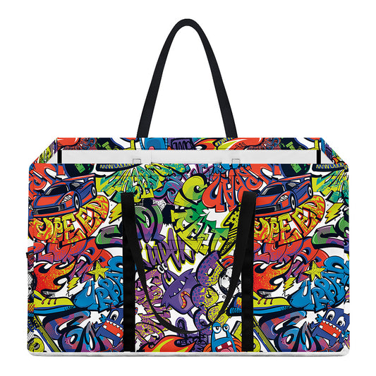 Funky Graffiti Pattern Print Utility Tote Bag