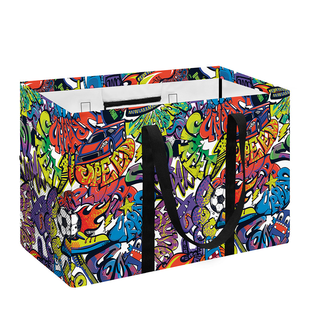 Funky Graffiti Pattern Print Utility Tote Bag