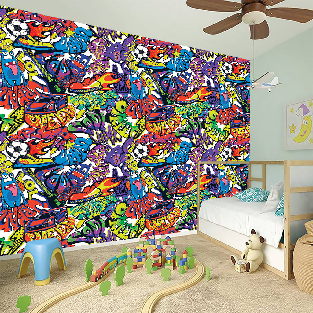 Funky Graffiti Pattern Print Wall Sticker