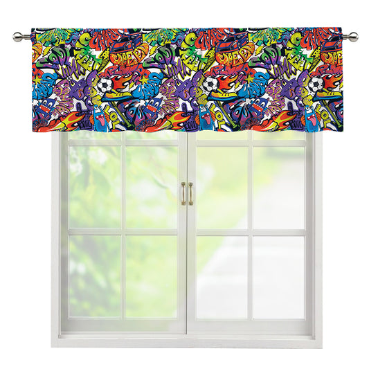 Funky Graffiti Pattern Print Window Valance