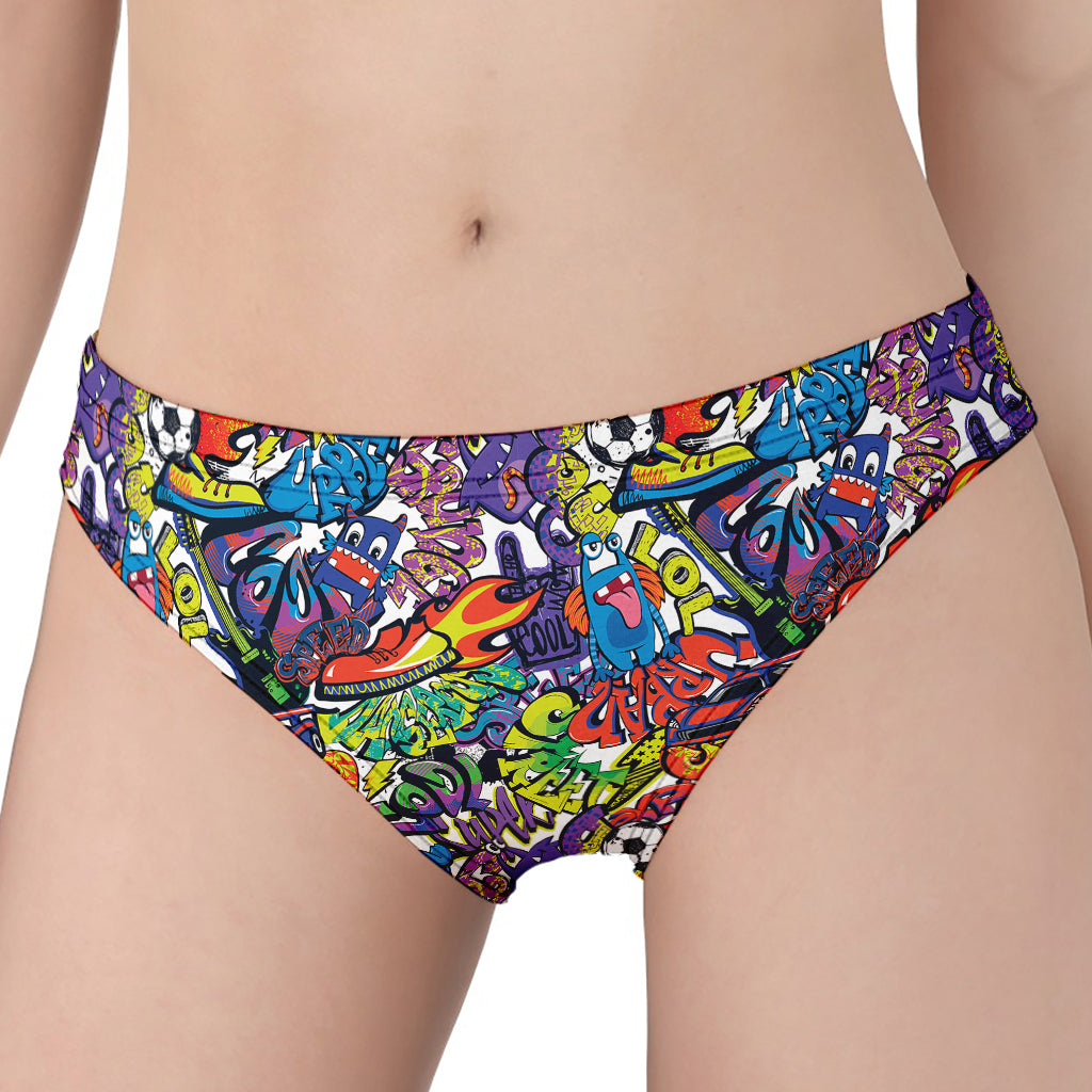 Funky Graffiti Pattern Print Women's Panties