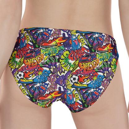 Funky Graffiti Pattern Print Women's Panties