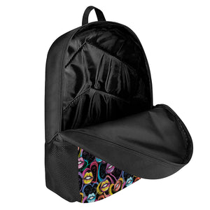 Funky Kiss Lips Pattern Print 17 Inch Backpack