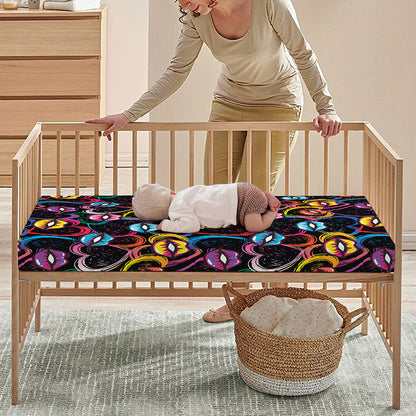 Funky Kiss Lips Pattern Print Baby Crib Sheet