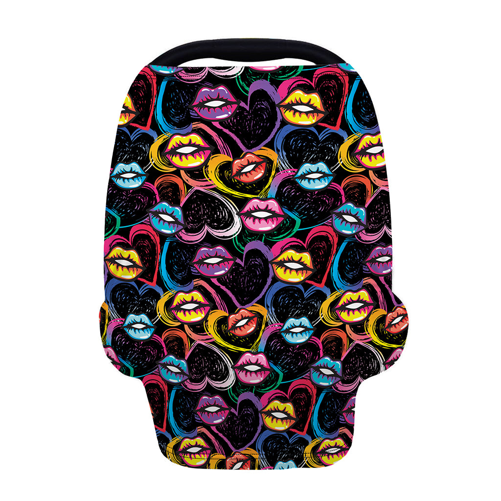 Funky Kiss Lips Pattern Print Baby Seat Cover