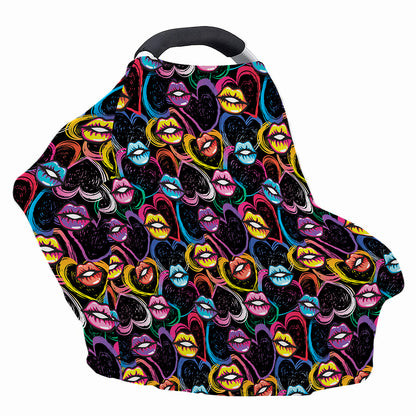 Funky Kiss Lips Pattern Print Baby Seat Cover