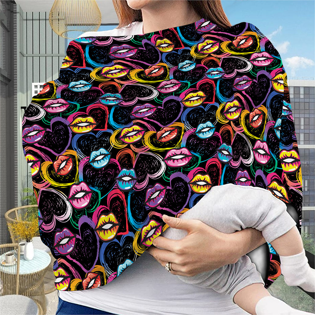 Funky Kiss Lips Pattern Print Baby Seat Cover